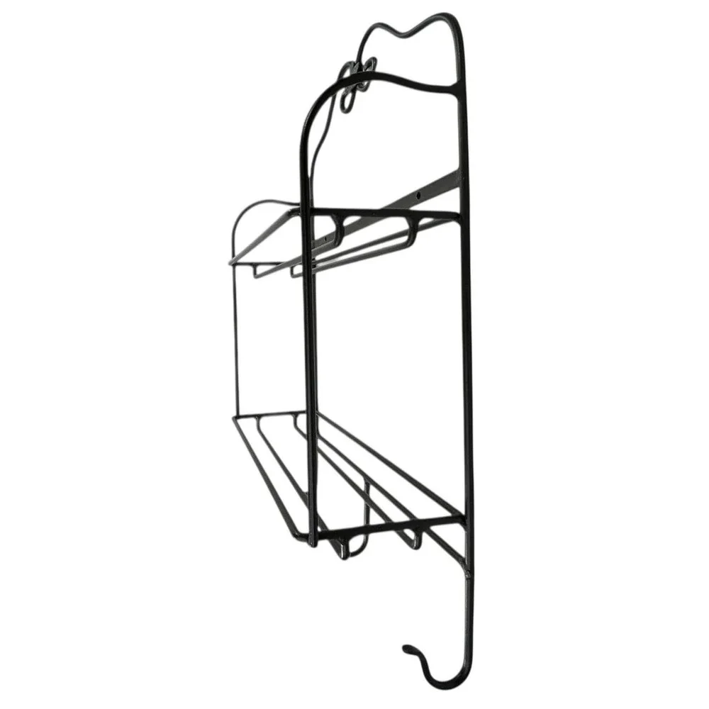 Longaberger Foundry ENVELOPE RACK Black 2 Tiered Wall Organizer with 3 Hooks